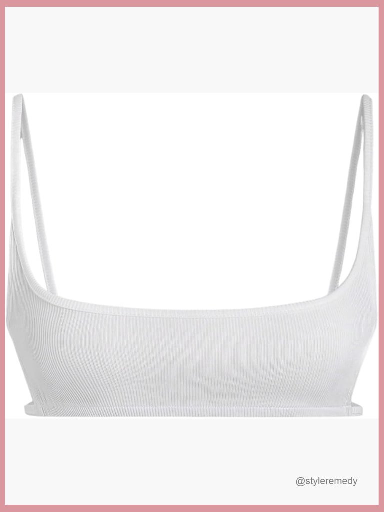 Cut Out Backless Square Neck Spaghetti Strap Ribbed Mini Bralette Crop Top
